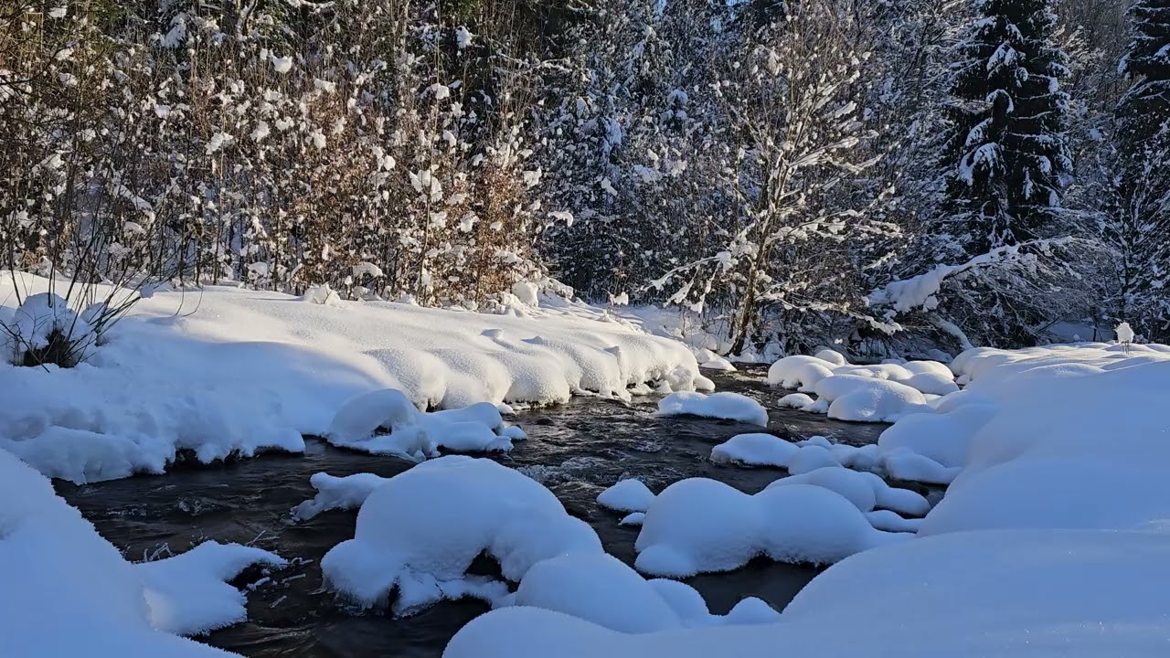 2 Hours Relaxing Meditation Winter River Untouched Landscape Paradise