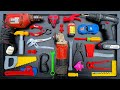 Collection of Repair Tools, Electric Drill, Electric Saw, Hammer With Wriench, Pliers, Hacksaw