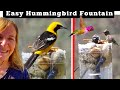 How To Make Hummingbird ENDLESS Water Fountain BOTTLE  EASY Bird Bath Solar Powered TOTALLY PORTABLE