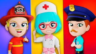 Policemen, Doctor and Firemen Song 🚒🚓🚑 | 911 Rescue Service | Lights Kids 3D