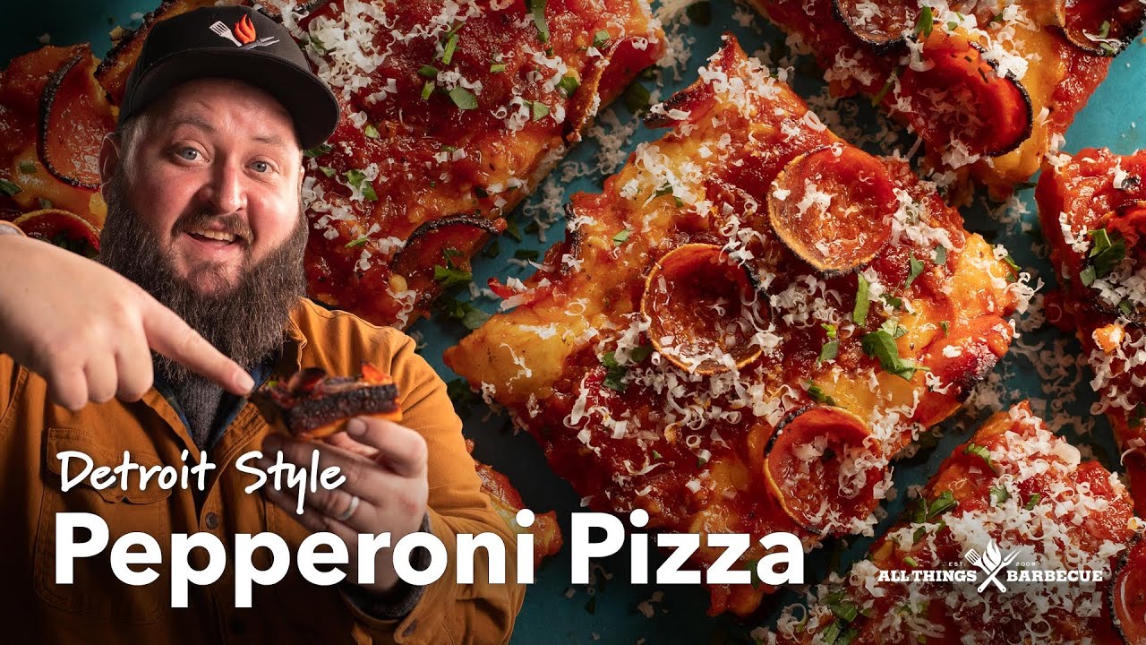 Detroit Style Pepperoni Pizza – Crispy Cheesy Crust Recipe