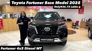 New Toyota Fortuner 4x2 Diesel MT 2025 | BASE MODEL ONLY@36.72 LAKHS | Full review 😍🔥