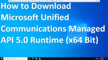 How to Download Microsoft Unified Communications Managed API 5.0 Runtime (x64 Bit)