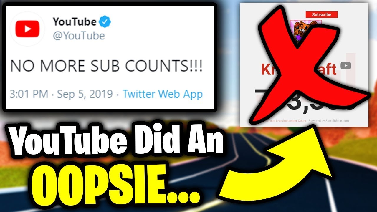 Youtube Just Removed Live Sub Counts Rip Me Roblox Jailbreak Youtube - roblox twitter count