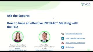 Teaser Ask the Experts  How to have an effective INTERACT meeting with the FDA