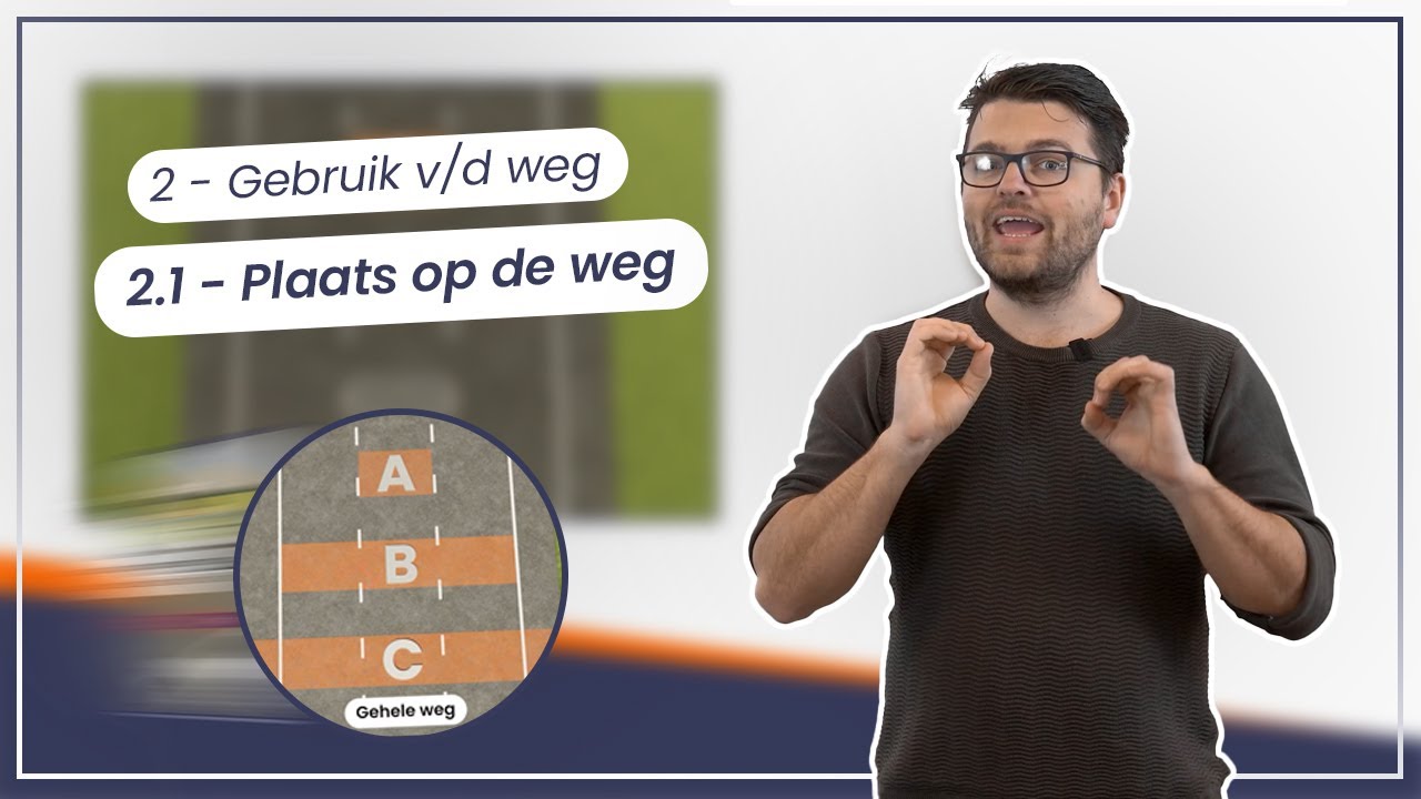 CBR Examen | Auto Theorie | Gebruik van de weg - Plaats op de weg (1/5
