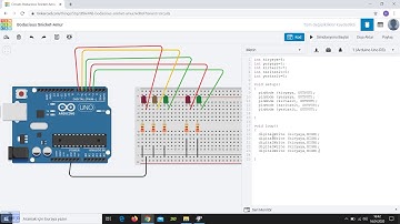 Tinkercad Arduino ile Trafik Lambası Uygulaması Ders 5