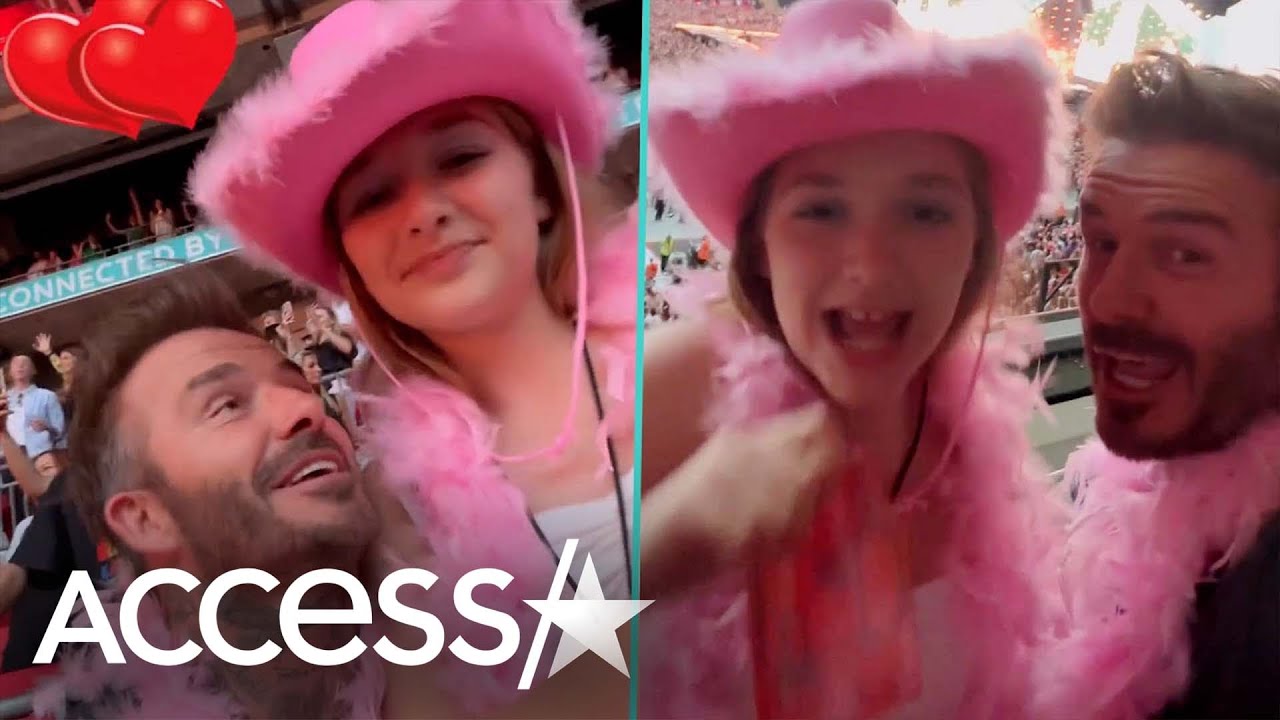 David Beckham & Daughter Harper Have A Blast At Harry Styles Concert