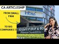 How small firm articleship can lead to big company jobs ? #jpmorgan #articleship #castudents