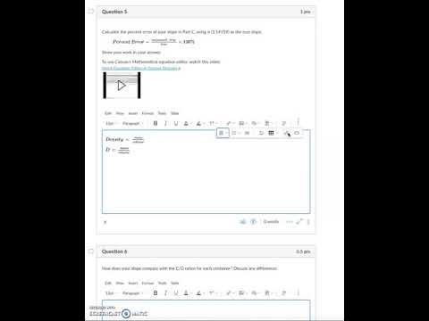 Using the Math Equation Editor on Canvas