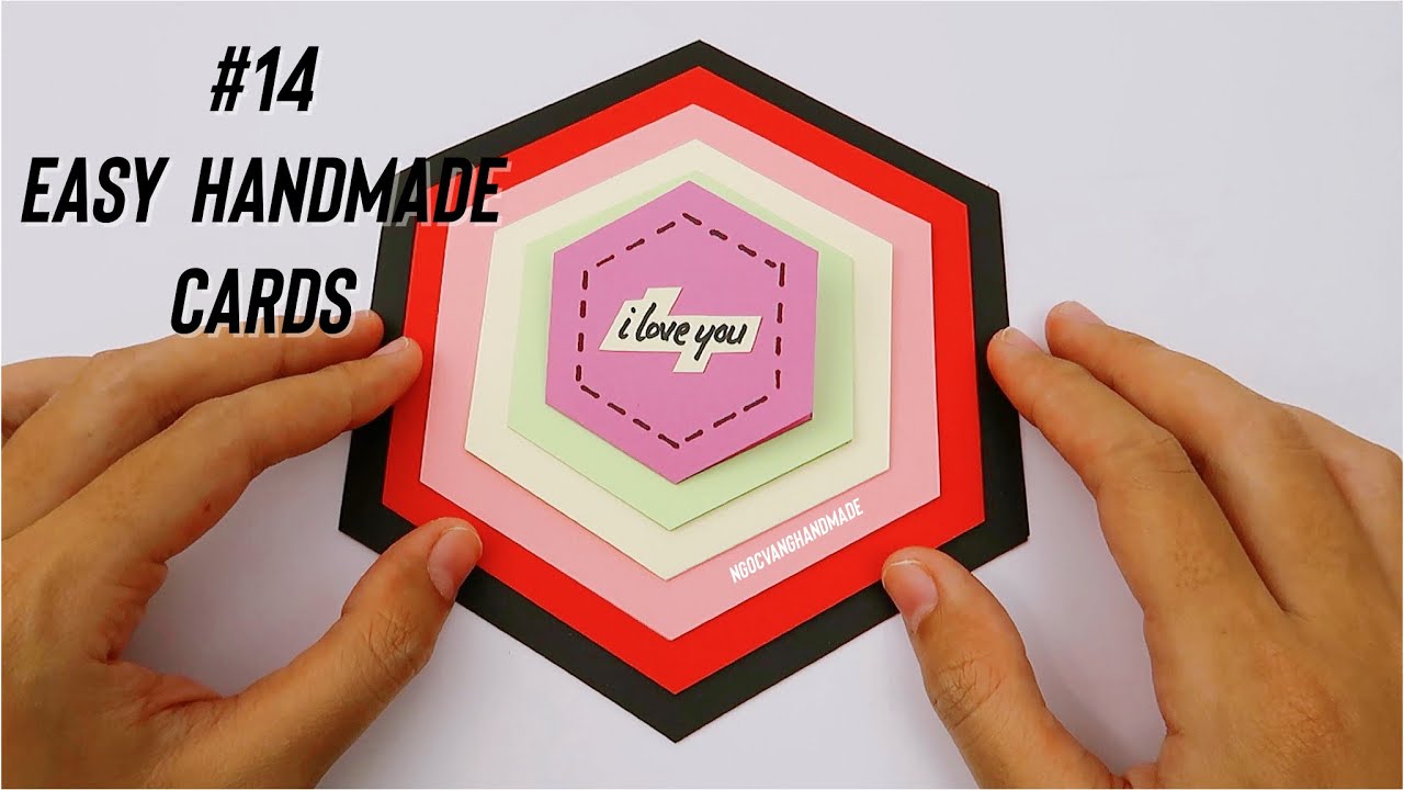 #14 [Easy handmade cards] Thiệp lục giác mở nhiều lớp - NGOC VANG Handmade