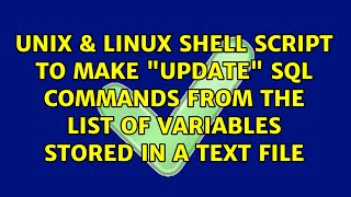 shell script to make update sql commands from the list of variables stored in a text file