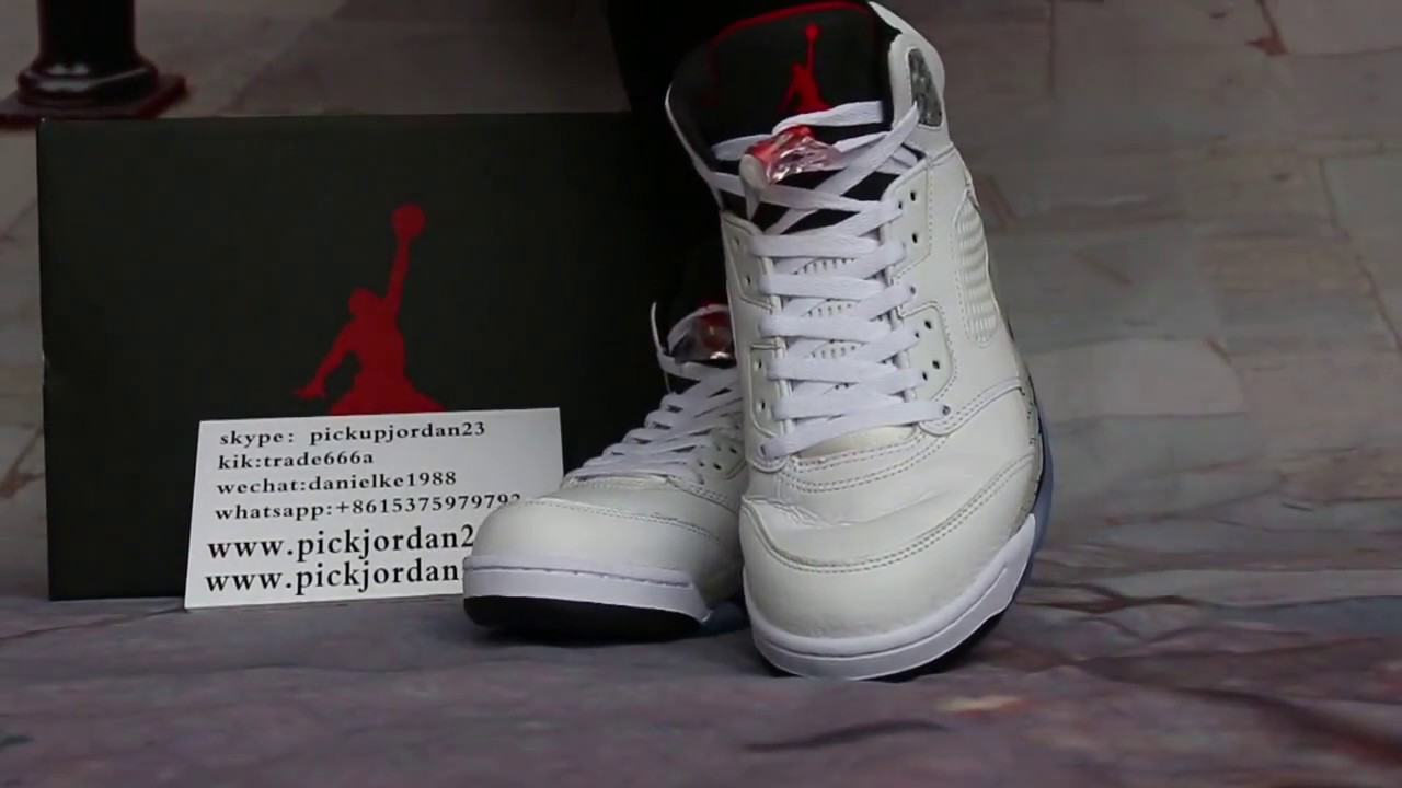 jordan 5 white cement on feet