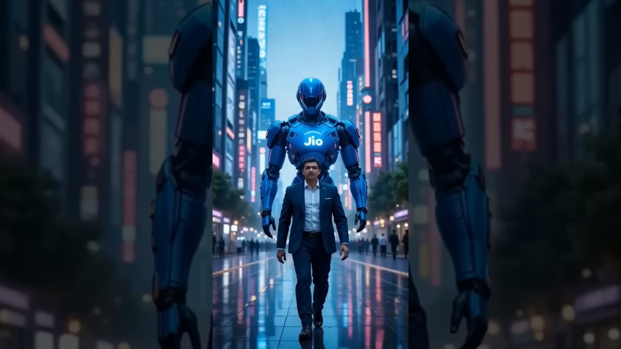 Jio's CEO and its robot bodyguard  a glimpse of the future 