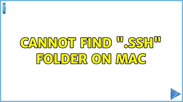 Cannot find ".ssh" Folder on Mac