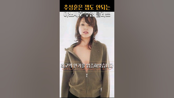추성훈보다 훨씬 잘버는 야노시호 클라쓰