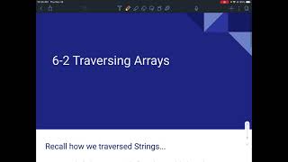 6-2 Traversing Arrays Notes