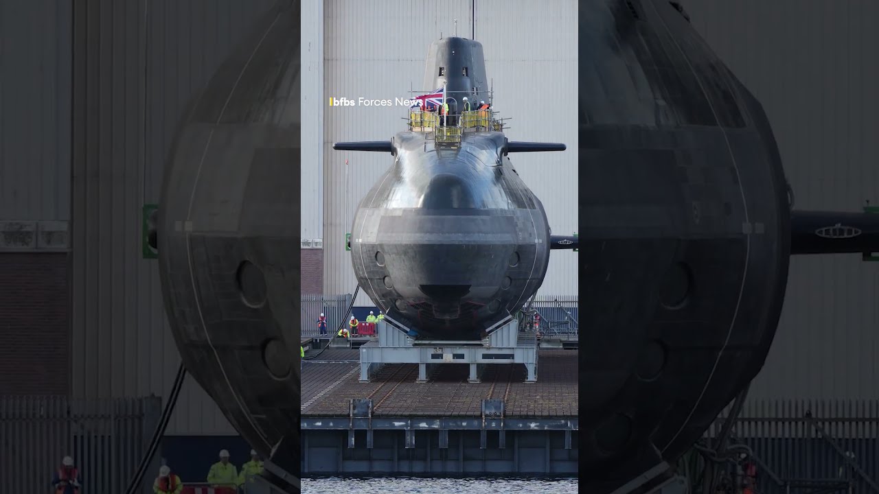 Royal Navy S Hunter Killer Submarine HMS Agamemnon Enters Water For First Time