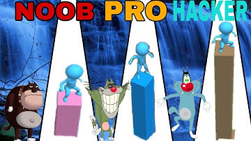 NOOB vs PRO vs HACKER | Oggy, Jack, bob, sinchan, taplu | Stacky Dash