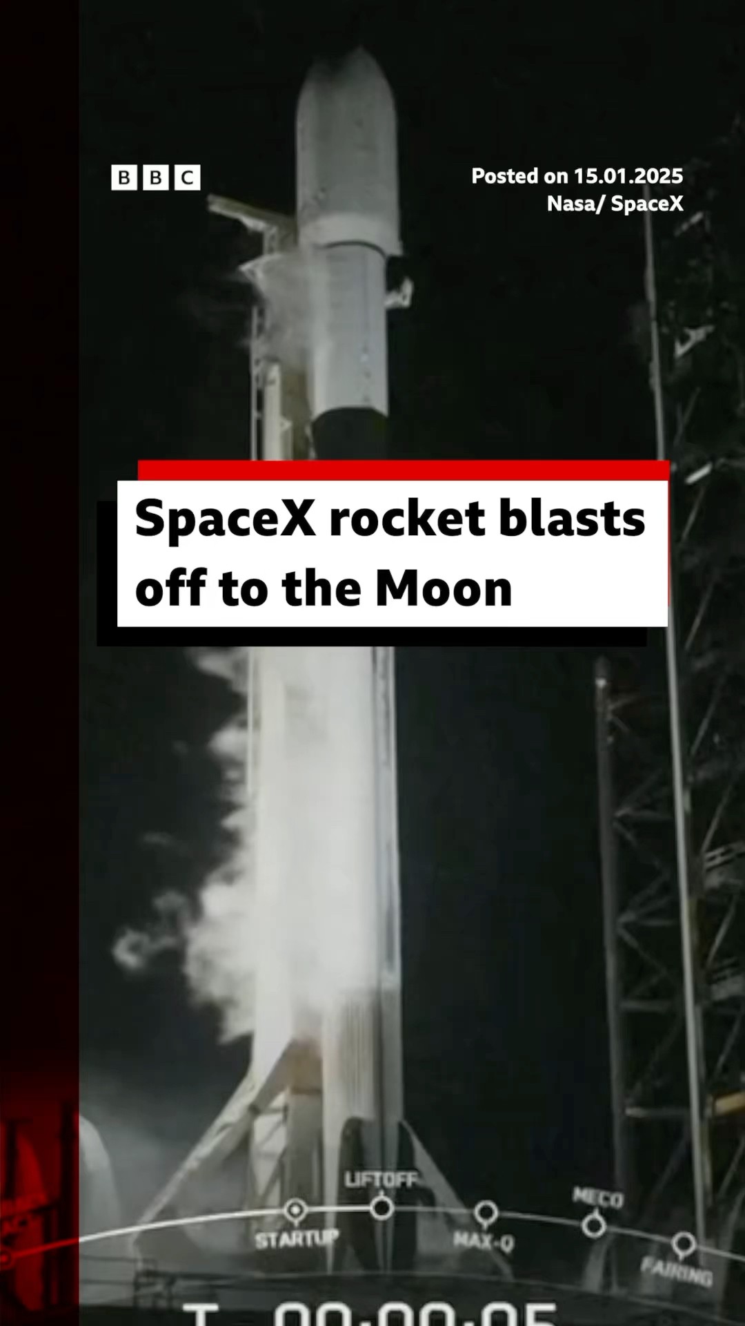SpaceX rocket blasts off from Florida. #Space #RocketLaunch #BBCNews