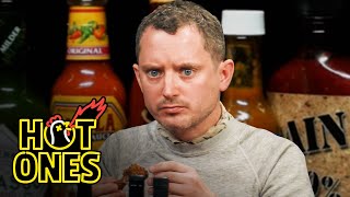 Elijah Wood Tastes The Lava Of Mount Doom While Eating Spicy Wings Hot Ones