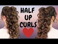 Voluminous half up half down curly hairstyle - hair tutorial