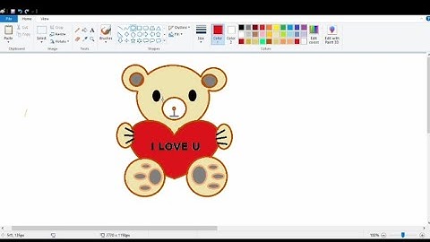 How to draw a Teddy Bear by computer using  Ms paint | teddy bear painting in computer | teddy bear