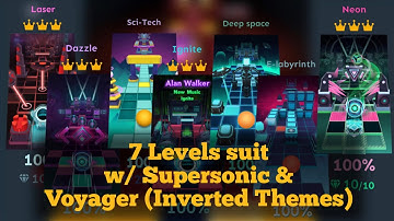Rolling Sky Neon, Dazzle, Laser, Ignite, E-Labyrinth, Deep Space & Sci-Tech | Inverted Themes