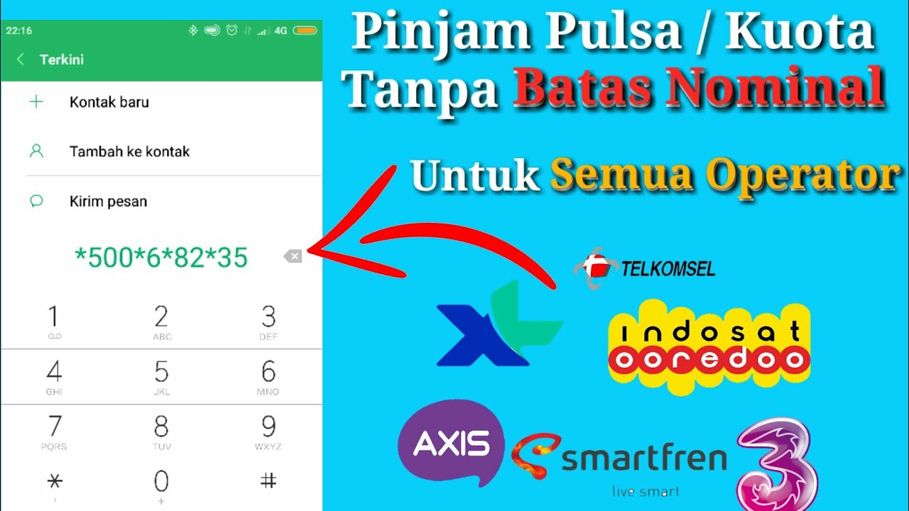 Cara Pinjam Pulsa Dan Kuota Semua Operator | Pinjam Pulsa