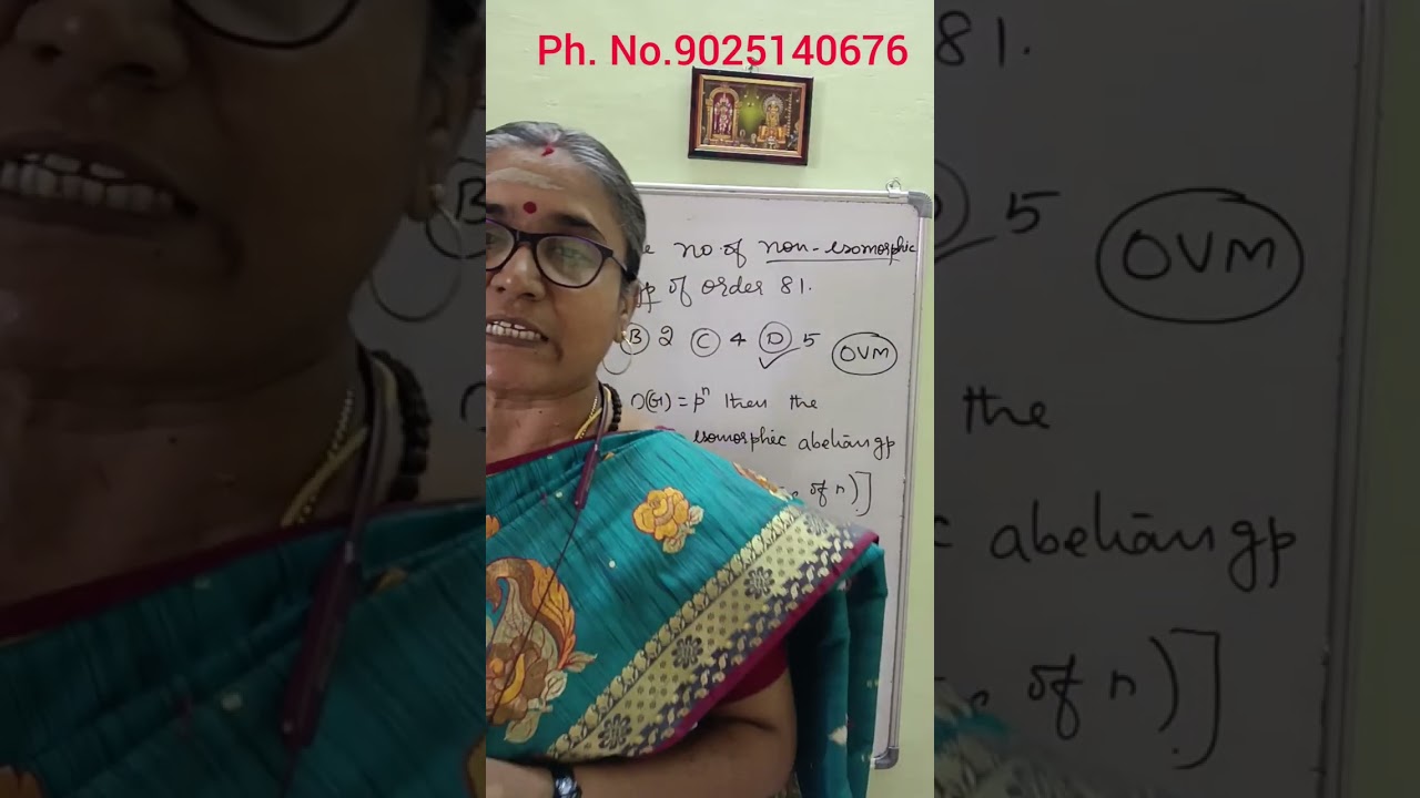 NUMBER OF NON ISOMORPHIC ABELIAN GROUP -ALGEBRA-MCQ-PG TRB-MATHS ONLINE CLASS TEST BATCH-MCQ'S BATCH