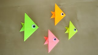 Origami Fisch basteln mit Papier - Einfachen Origami Fisch falten. Origami Tiere basteln. ?