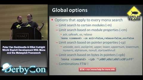 Peter Van Eeckhoutte & Elliot Cutright  -- Win32 Exploit Development With Mona and Metasploit