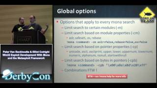 Peter Van Eeckhoutte & Elliot Cutright  -- Win32 Exploit Development With Mona and Metasploit Information