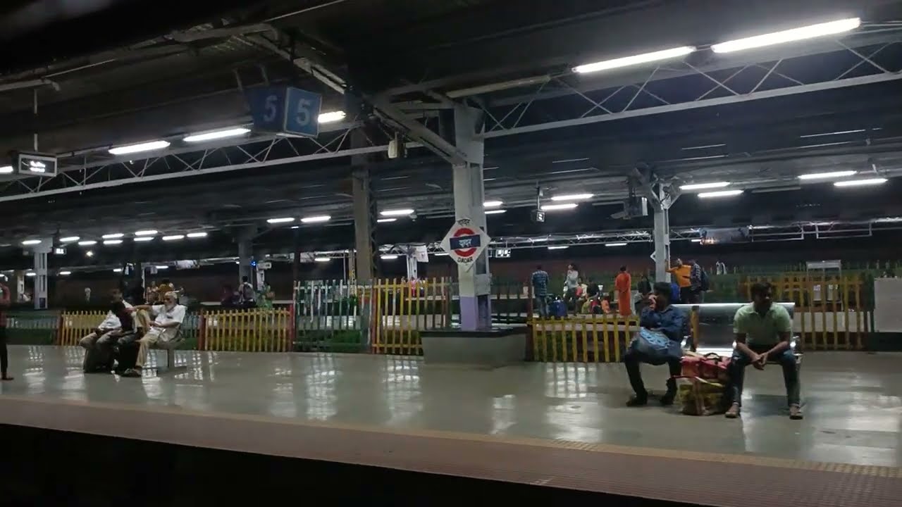 mumbai dadar railway station at night,train and station video