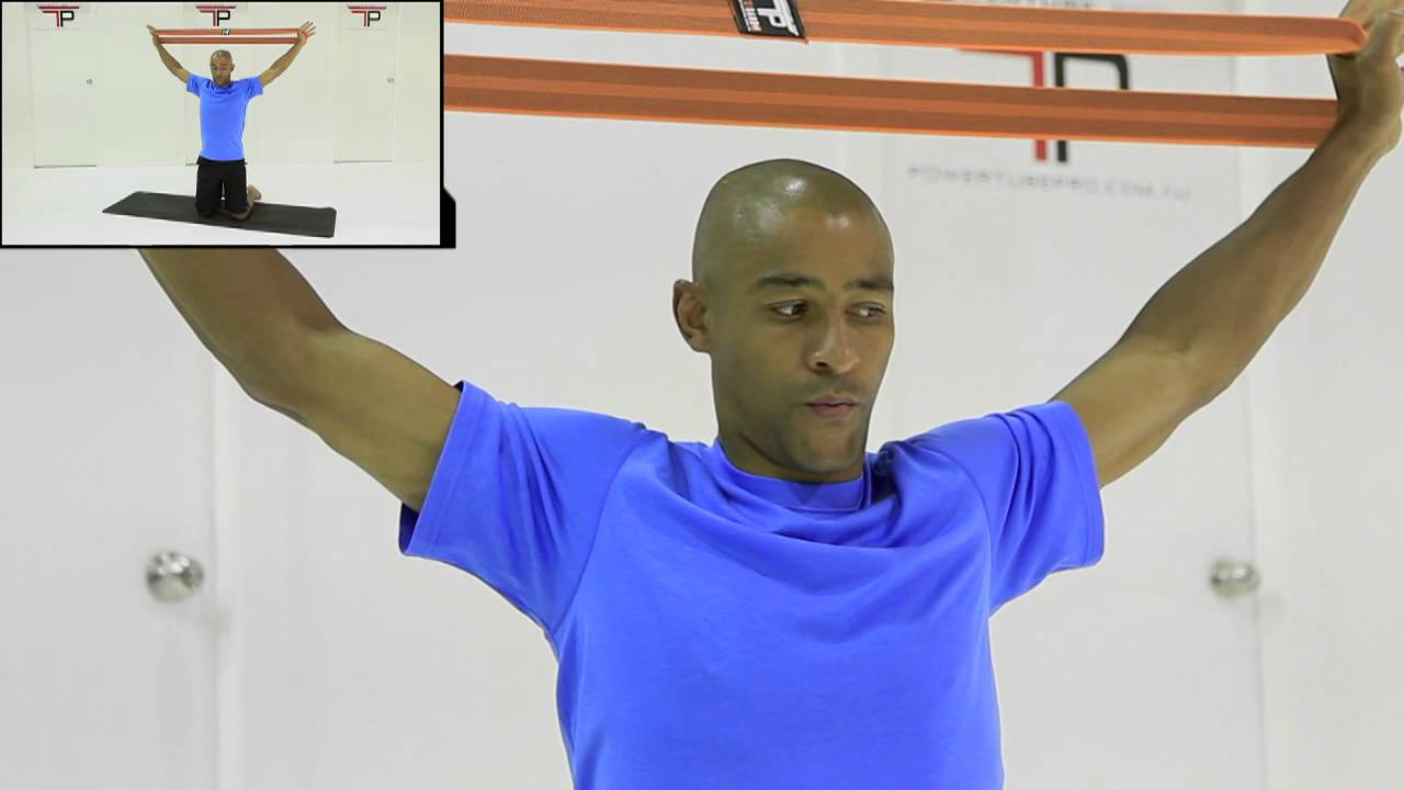 1  Kneeling pecs stretch   FlexiBands