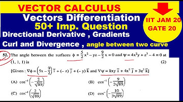 VECTORS CALCULUS | Most Important Question of vector differentiation | MCQ of Directional Derivative
