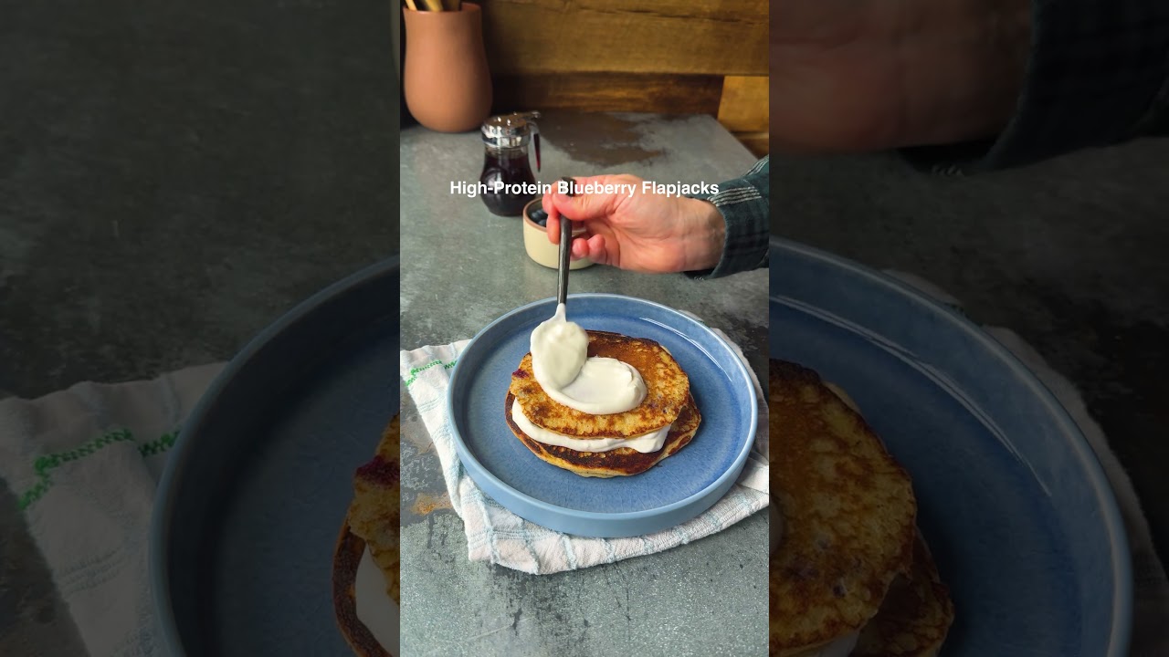 High Protein Blueberry Flapjacks 