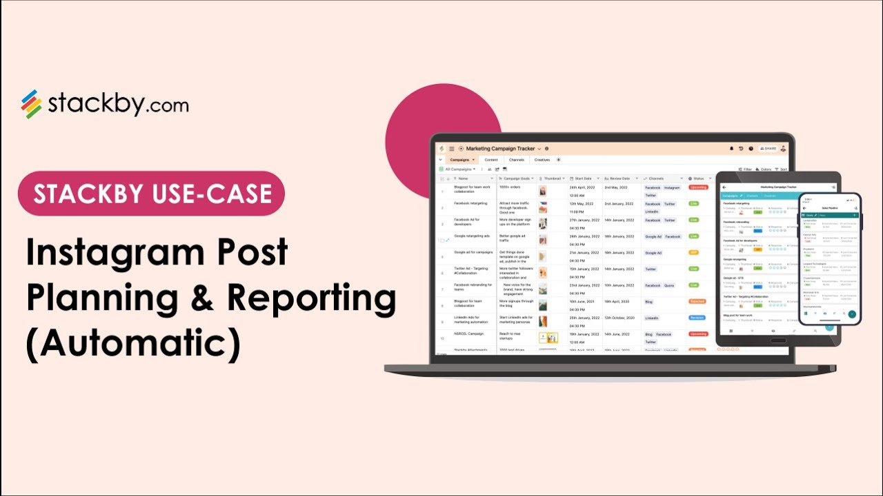 Instagram Post Planning and Reporting | Stackby - YouTube