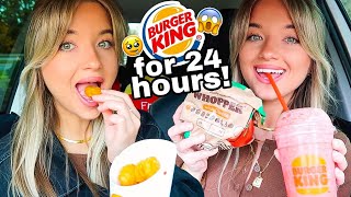 I only ate BURGER KING For The ENTIRE Day!! 🍔😱