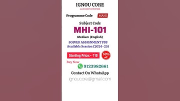 MHI 101 Solved Assignment PDF 2024-25 in English, MAHI program MHI-101 Solved assignments