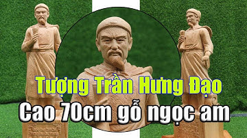 Tượng Trần Quốc Tuấn cao 70cm gỗ Ngọc Am