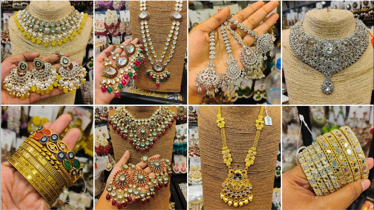 New stock update /kundan necklace, sita, semi long sita, mirrorcut chur,ad stone necklace 