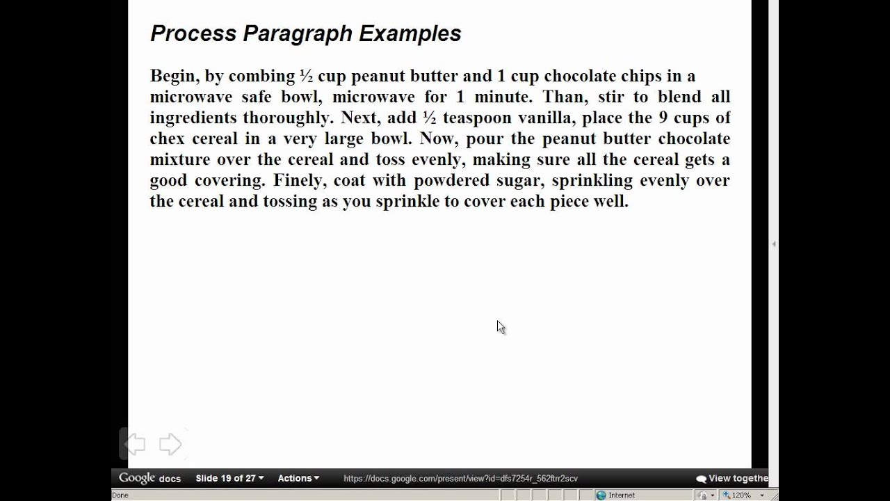 Writing A Process Paragraph