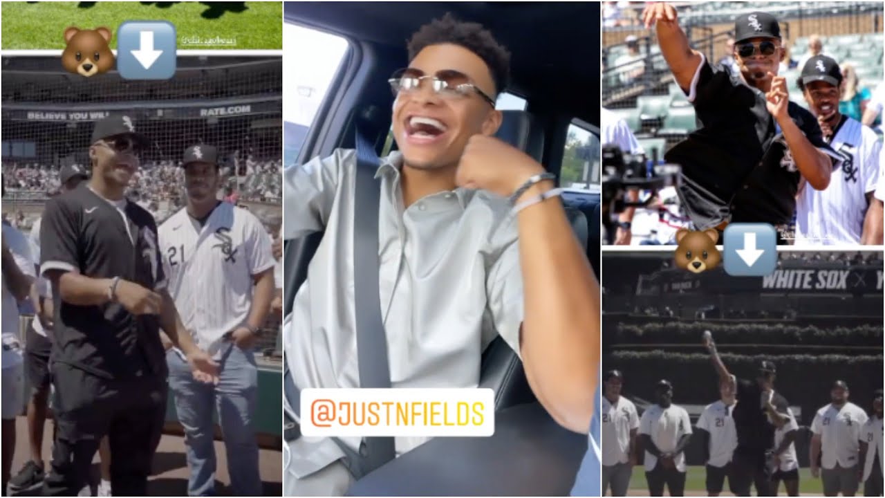 Chicago Bears' Justin Fields Throws First Pitch at White Sox Game