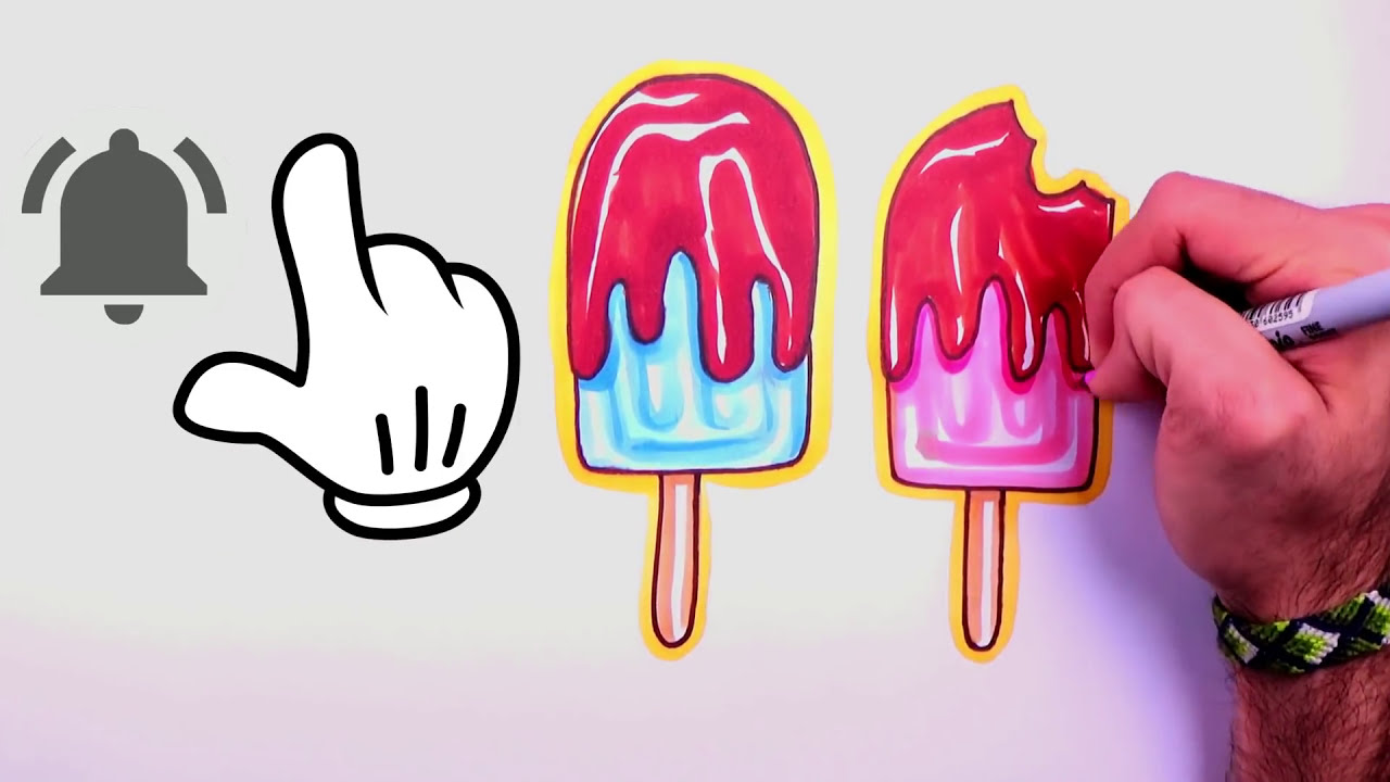 How to draw & color a popsicle | ice cream dessert art cartooning