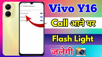 vivo y16 flashlight on incoming call | how to call on flashlight vivo y16