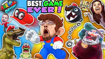 SUPER MARIO ODYSSEY 💗 FGTEEV! DINOSAURS, FROGS & CHOMP CHAINS R BOSS! BEST VIDEO GAME EVER! (Pt. 1)