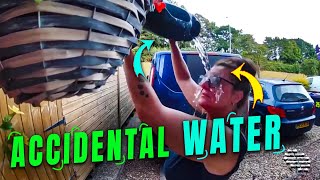 Woman Accidentally Pours Water All over Herself