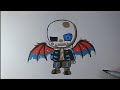How To Draw Demon Sans Chibi Very Easy