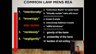 CRIM LAW:  5.1 Mens Rea - Parts of Crimes